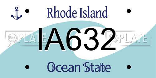 IA632 Rhode Island License Plate