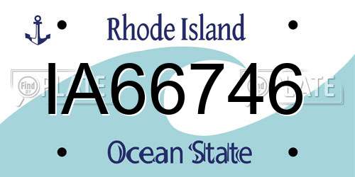 IA66746 Rhode Island License Plate