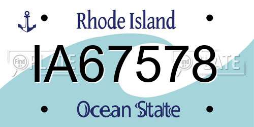 IA67578 Rhode Island License Plate