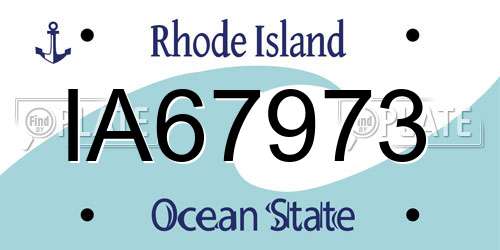 IA67973 Rhode Island License Plate