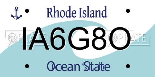 IA6G8O Rhode Island License Plate