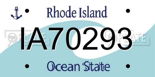 IA70293 Rhode Island License Plate