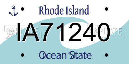 IA71240 Rhode Island License Plate