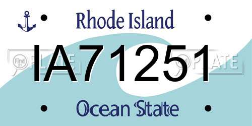IA71251 Rhode Island License Plate
