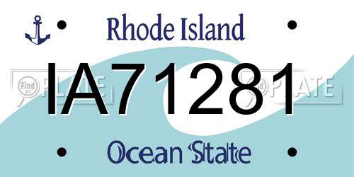 IA71281 Rhode Island License Plate