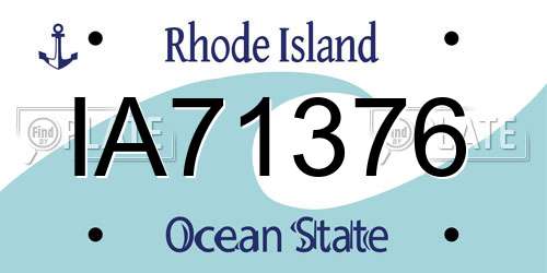 IA71376 Rhode Island License Plate
