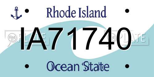 IA71740 Rhode Island License Plate