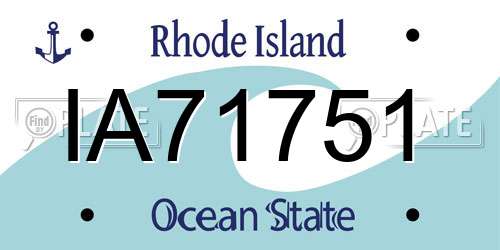 IA71751 Rhode Island License Plate