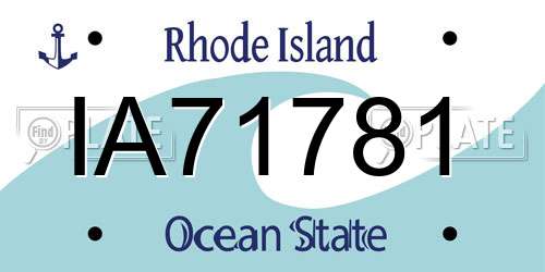 IA71781 Rhode Island License Plate