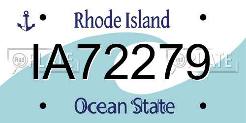 IA72279 Rhode Island License Plate