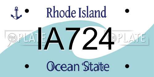 IA724 Rhode Island License Plate