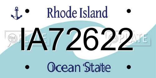 IA72622 Rhode Island License Plate