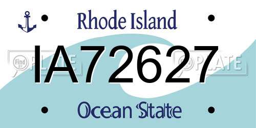 IA72627 Rhode Island License Plate