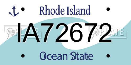 IA72672 Rhode Island License Plate