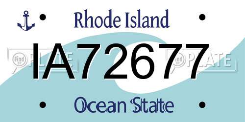 IA72677 Rhode Island License Plate