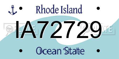 IA72729 Rhode Island License Plate