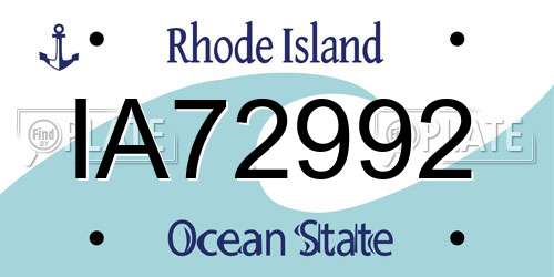 IA72992 Rhode Island License Plate