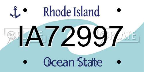 IA72997 Rhode Island License Plate