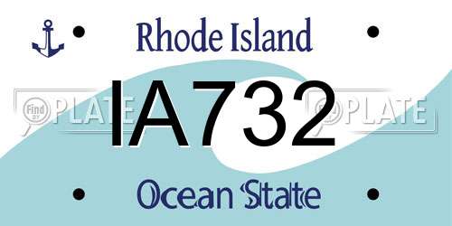 IA732 Rhode Island License Plate