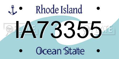 IA73355 Rhode Island License Plate