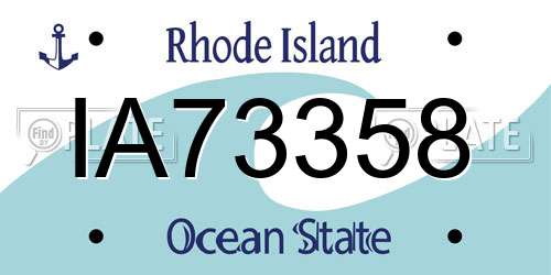 IA73358 Rhode Island License Plate