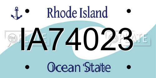 IA74023 Rhode Island License Plate