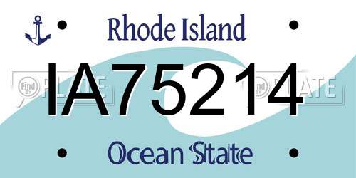 IA75214 Rhode Island License Plate