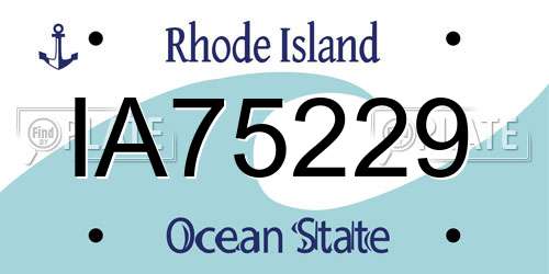 IA75229 Rhode Island License Plate