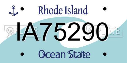 IA75290 Rhode Island License Plate