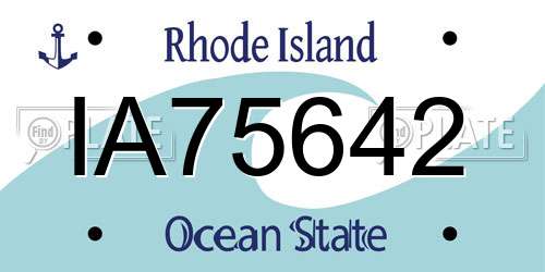 IA75642 Rhode Island License Plate