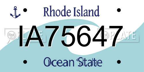 IA75647 Rhode Island License Plate