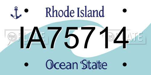IA75714 Rhode Island License Plate