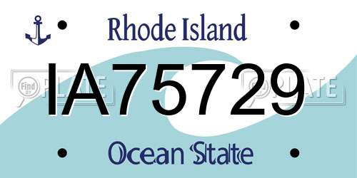 IA75729 Rhode Island License Plate