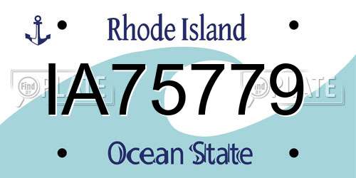 IA75779 Rhode Island License Plate