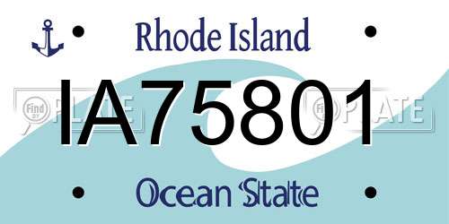 IA75801 Rhode Island License Plate