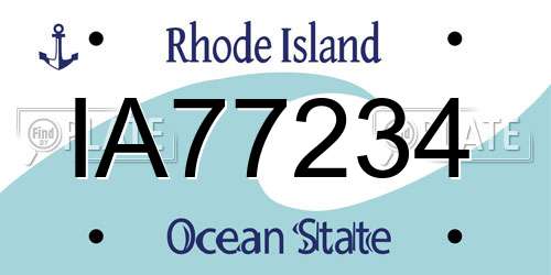 IA77234 Rhode Island License Plate
