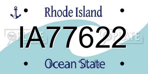 IA77622 Rhode Island License Plate