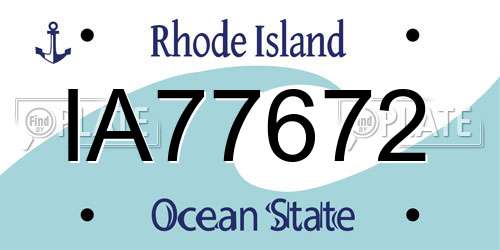 IA77672 Rhode Island License Plate