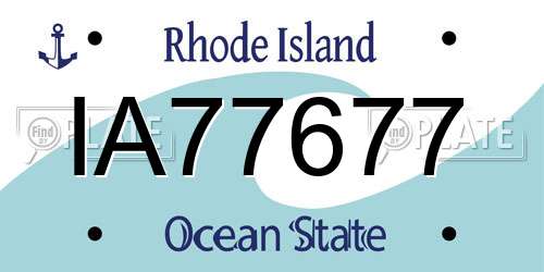 IA77677 Rhode Island License Plate