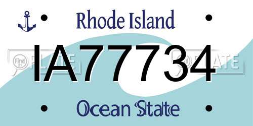 IA77734 Rhode Island License Plate
