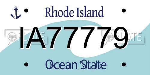 IA77779 Rhode Island License Plate