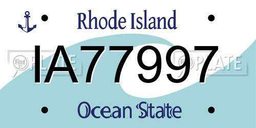 IA77997 Rhode Island License Plate