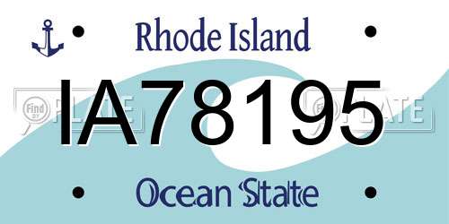 IA78195 Rhode Island License Plate