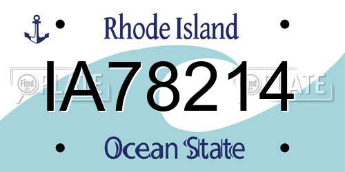 IA78214 Rhode Island License Plate