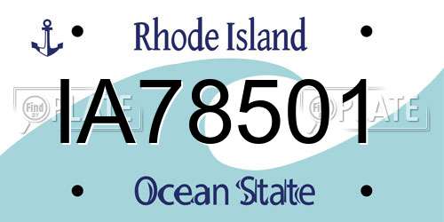 IA78501 Rhode Island License Plate