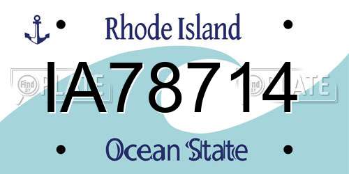 IA78714 Rhode Island License Plate