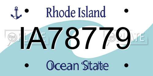 IA78779 Rhode Island License Plate