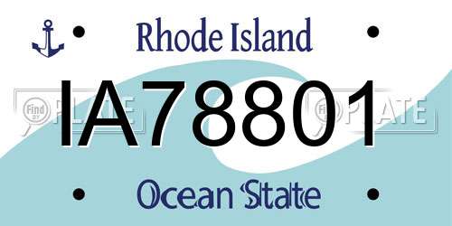 IA78801 Rhode Island License Plate