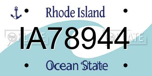 IA78944 Rhode Island License Plate