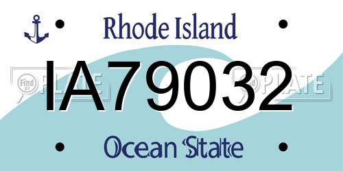 IA79032 Rhode Island License Plate